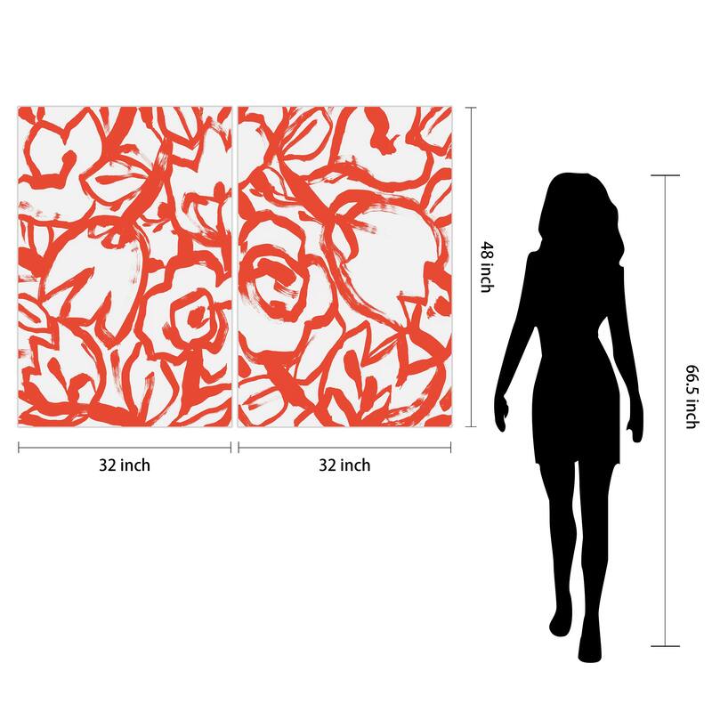 Empire Art Direct Scarlet Blooms Floral Printed Tempered Glass Wall Art - Multi-Color