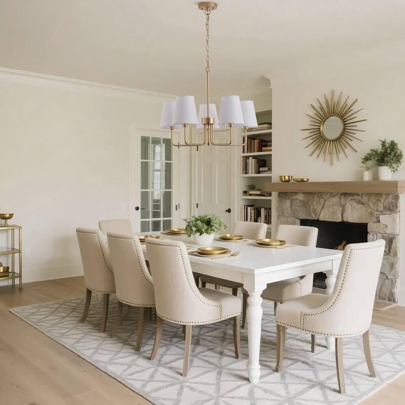 Boho Rattan Semi Flush Mount Ceiling Light with Polished Brass Base 25 Inch Wide for Bedroom and Dining Room