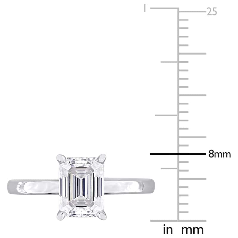 Miadora 1 3/4ct DEW Octagon-cut Created Moissanite Solitaire Ring in Sterling Silver