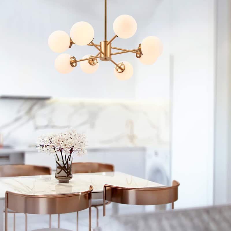 CO-Z Modern Brass 8-light Linear Sputnik Chandelier