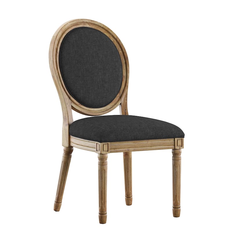 Deana Round Linen and Wood Dining Chairs (Set of 2) by iNSPIRE Q Artisan