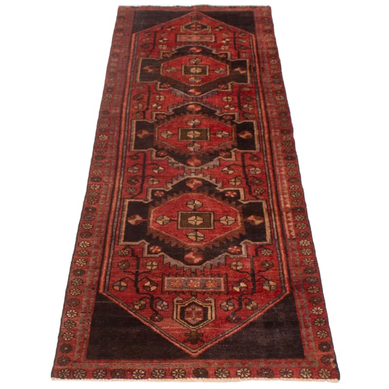 ECARPETGALLERY Hand-knotted Andelz Red Wool Rug - 3'1 x 9'7