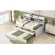 preview thumbnail 4 of 13, Twin Captain Bed with Bookshelves, Drawers & Trundle, White Wash - Easy Assembly