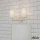 preview thumbnail 1 of 8, Hunter Nolita Vanity Wall Light - Bathroom - Contemporary, Transitional - White Glass Shades - Damp Rated! 16" 2 Light - Brushed Nickel