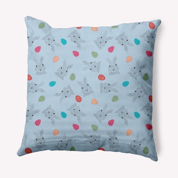 slide 1 of 17, Bunnies and Eggs Easter Decorative Throw Pillow After Rain Blue - 14" x 20"