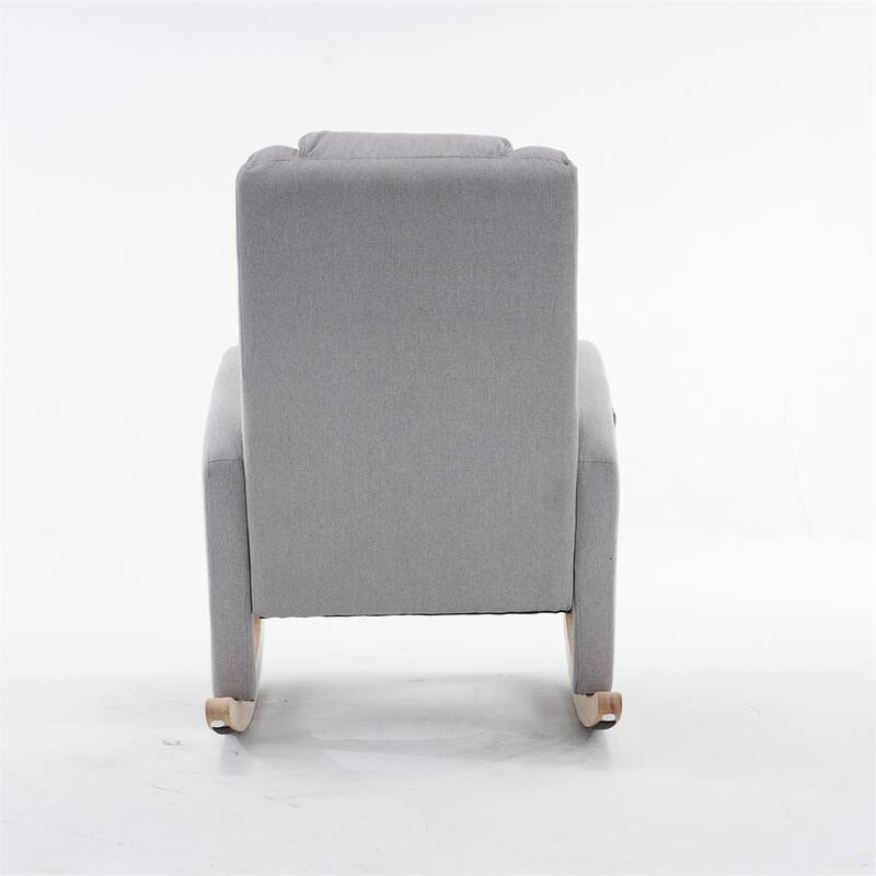 Ergonomic Fabric Nursery Rocking Chair With Adjustable Footrest