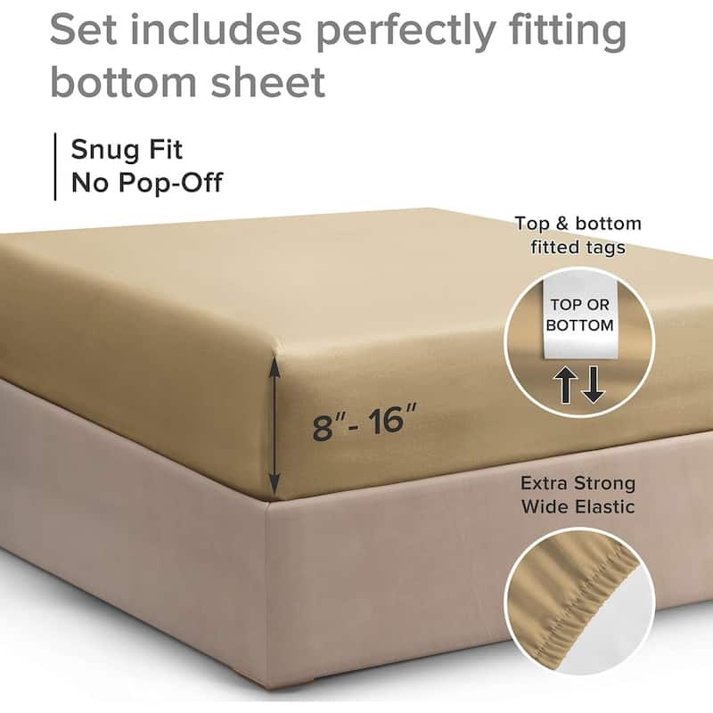 CGK Linens 100% Cotton Deep Pocket 14" - 16" Ultra Soft Fitted Sheet