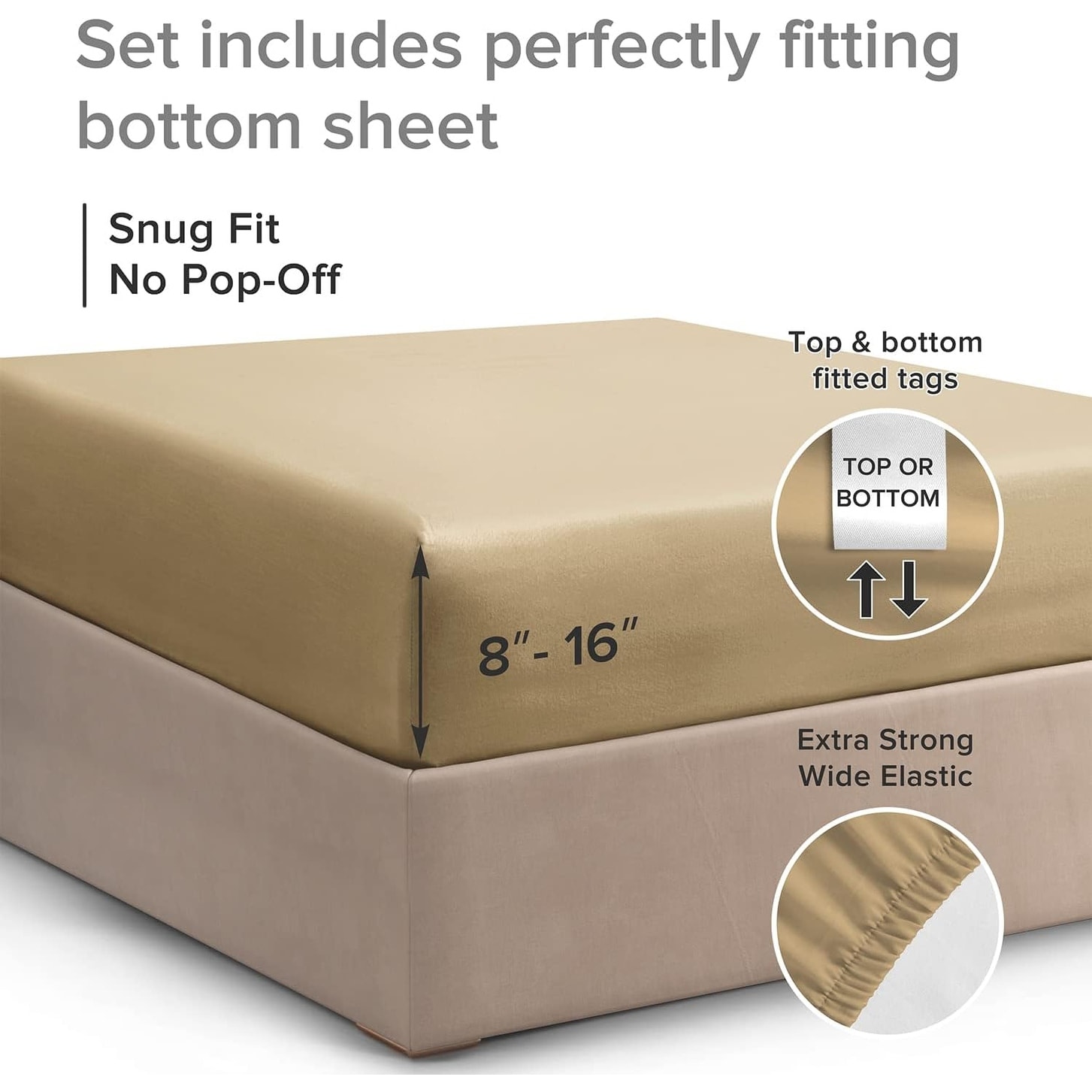 CGK Linens Microfiber 8" - 16" Deep Pocket Soft Fitted Sheet - Picture 7 of 413
