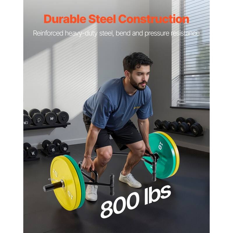Hex Trap Bar for Deadlifts Squats Shrugs and Lunges with 2-Inch Sleeves and Open Frame Design - 56.3” x 7.9” x 22.2”