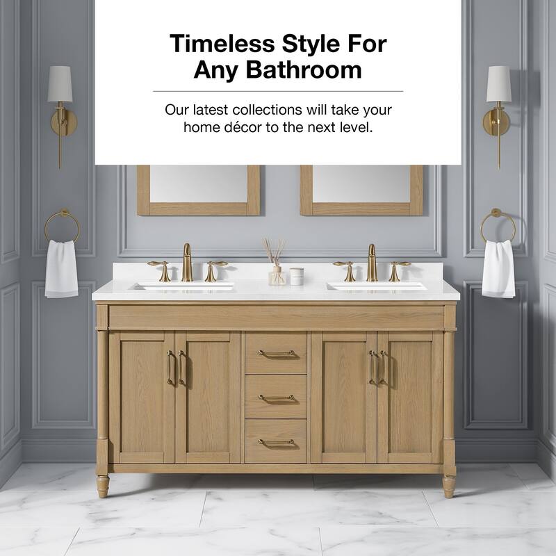 Salisbury Bathroom Vanity with White Engineered Marble Top