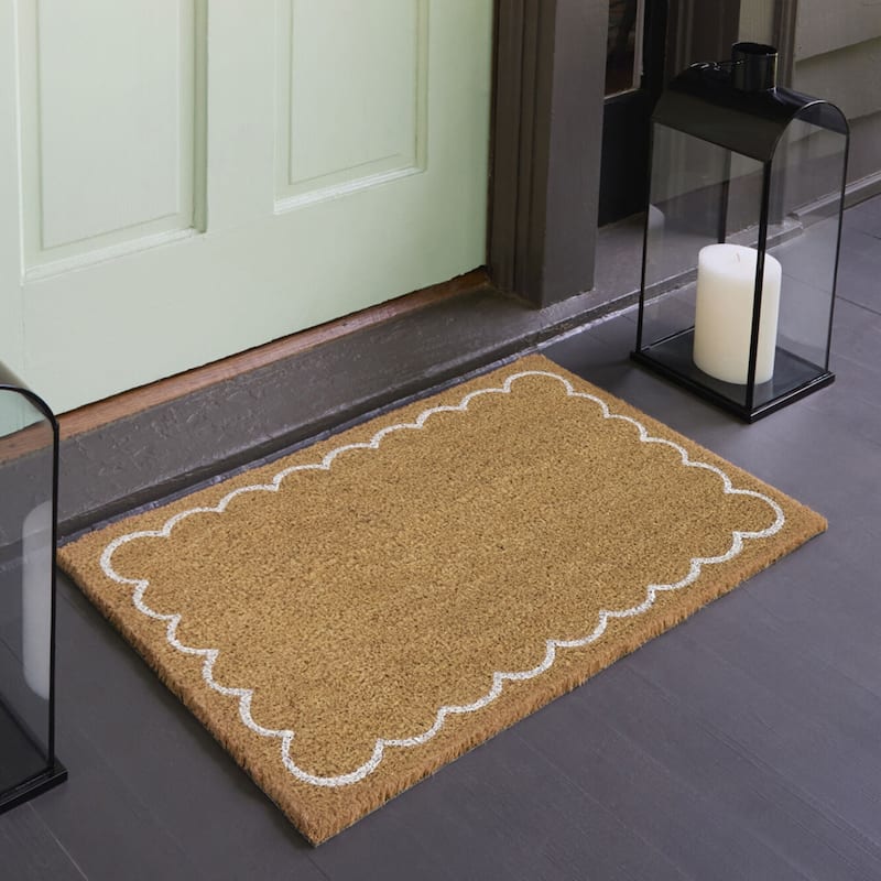 Scallop Border Classic 18" x 30" Doormat - 18" x 30" - 18" x 30" - Tan