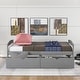 preview thumbnail 3 of 16, Exquisite and Simple Design Wood Platform Bed with Two Drawers, Space-saving,Safety Guaranteed, Grey