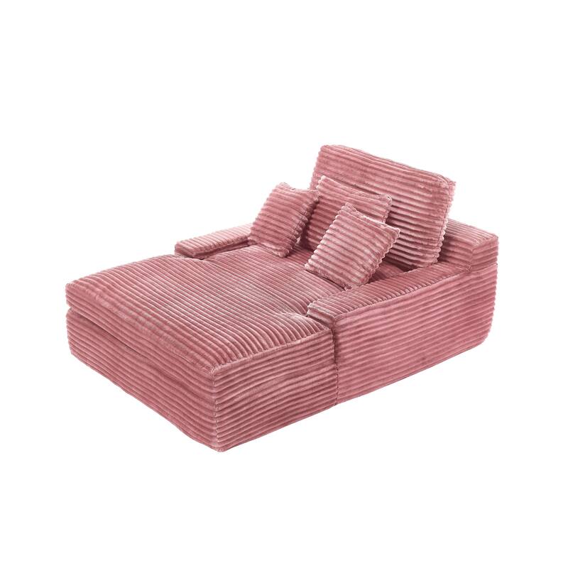 Modern Upholstered Chaise Lounge Sofa for Living Room Office, 75" Oversized Leisure Sofa 2 Seat Sleeper Couch with Pillows