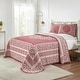 preview thumbnail 15 of 33, Cotton Blend Oversized Vintage Floral Scroll Bedspread Set by Superior Berry Red - Full