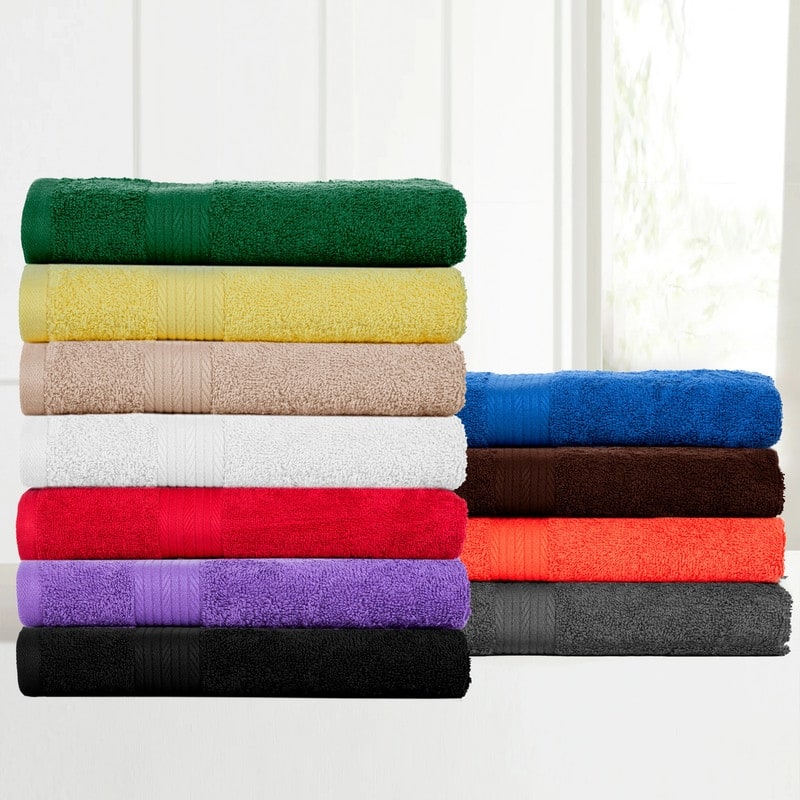 Cotton 600GSM Bathroom Towel Set 12 Pcs Assorted Color by Ample Decor - 4Bath 4Hand 4Wash