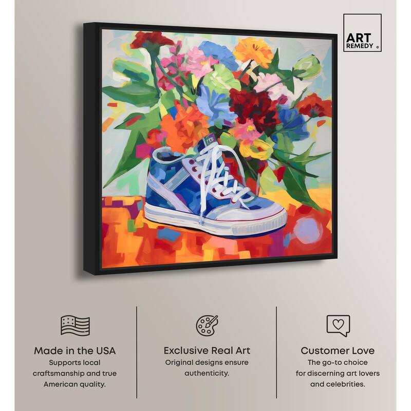 Colorful Sneaker Bouquet Canvas by Art Remedy