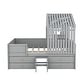 preview thumbnail 6 of 5, Full Size House Low Loft Bed with Four Storage Drawers, Sturdy Pine Wood Frame, Fun Design for Kids' Rooms and Play Areas