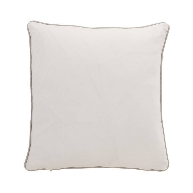 Throw Pillow With Embroidered Flower Design