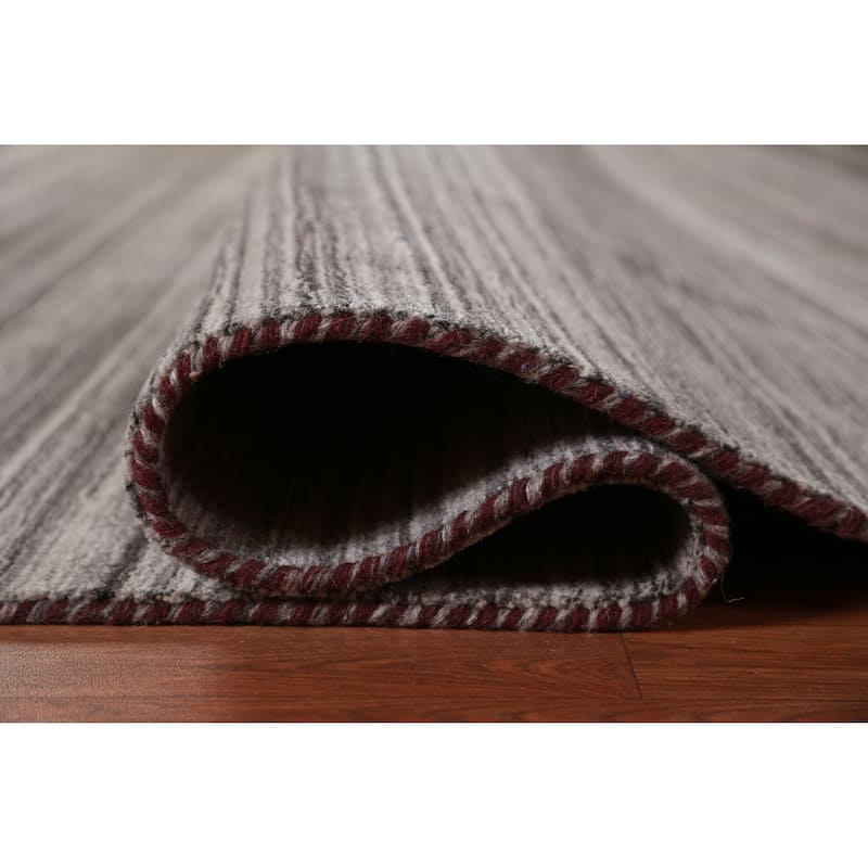Hand Knotted Oriental 100% Wool Carpet Tribal Tribal Greys & Charcoal Gabbeh Area Rug - 9' 9'' X 8' 1''