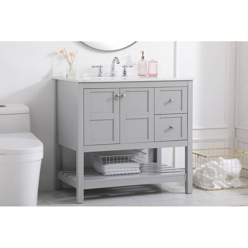 Elegant Lighting VF16436 Theo 36" Free Standing Single Basin Vanity