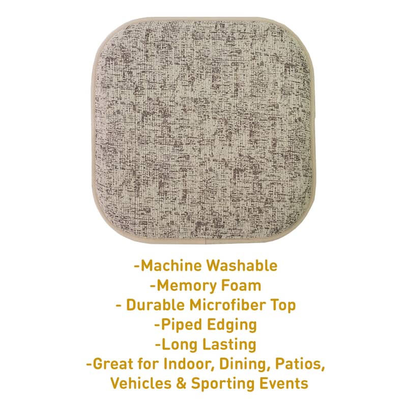 Sweet Home Collection Broadway Memory Foam Non Slip Back Chair Pad Cushion - 16"x16"