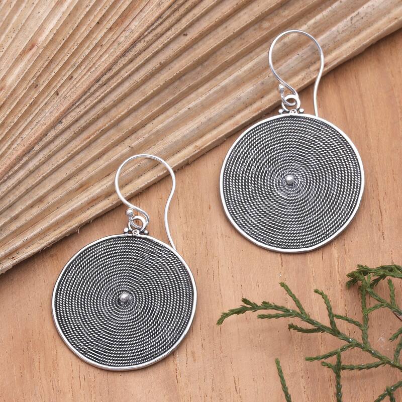 Novica Handmade Eyes Wide Open Sterling Silver Dangle Earrings