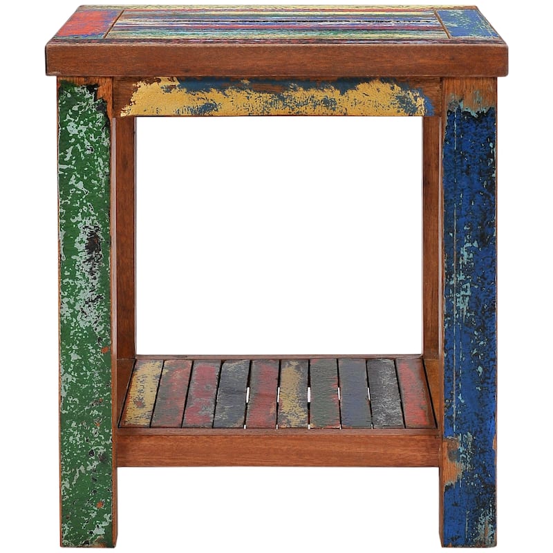 Chic Teak Marina Del Rey Recycled Teak Wood Boat Side Table