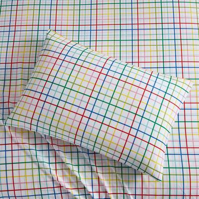 Asher Home Rainbow Plaid Sheet Set