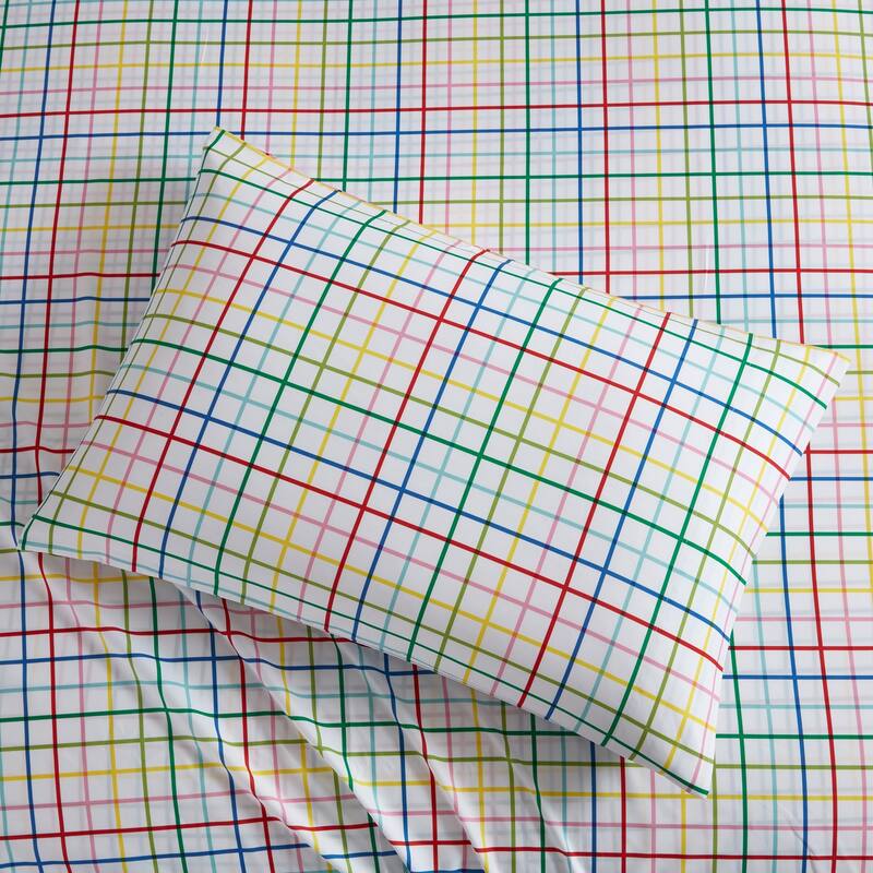 Asher Home Rainbow Plaid Sheet Set