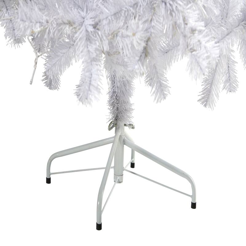 6ft. White Artificial Christmas Tree with 680 Branches - Sleek Modern Seasonal Holiday X-Mas Glow