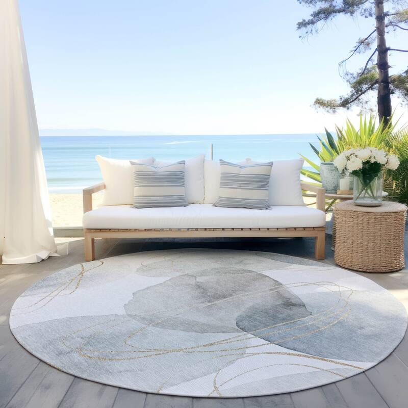 Bax Artistic Abstract Weather Resistant Sleek Contemporary Outdoor Rug