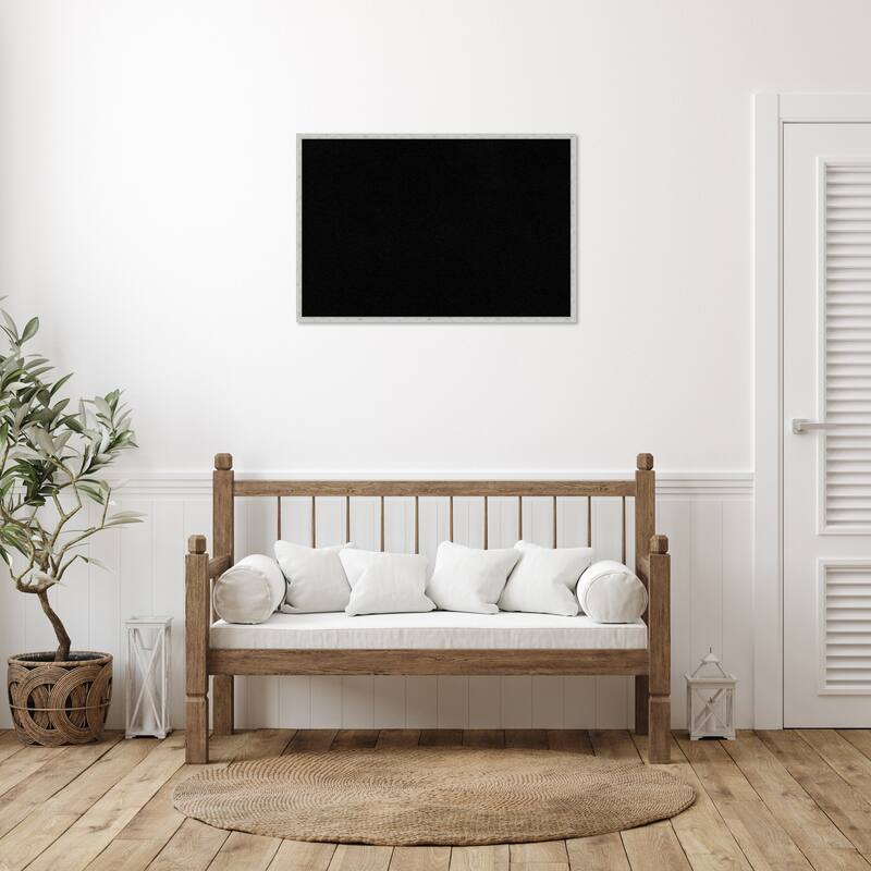 Imprint Wood Framed Black Corkboard Bulletin Board