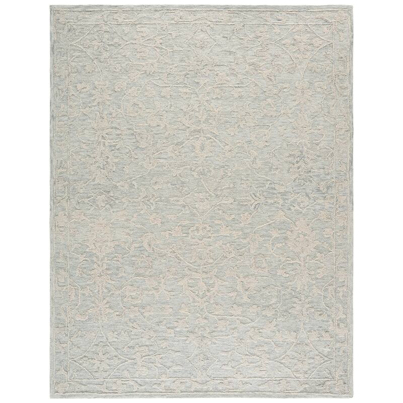 SAFAVIEH Handmade Abstract Berthe Wool Rug - 8' x 10' - Light Grey/Ivory
