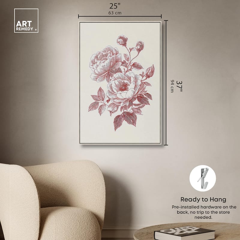 Breezy Red Pencil Blooms Canvas by Art Remedy