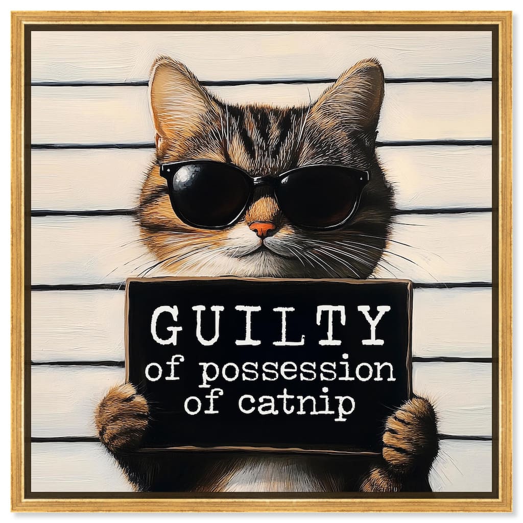 Guilty of Catnip Canvas by Art Remedy