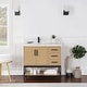 preview thumbnail 69 of 143, Altair Wildy Bathroom Vanity with White Composite Stone Top without Mirror 36 inch. - Washed Oak + Matte Black Hardware