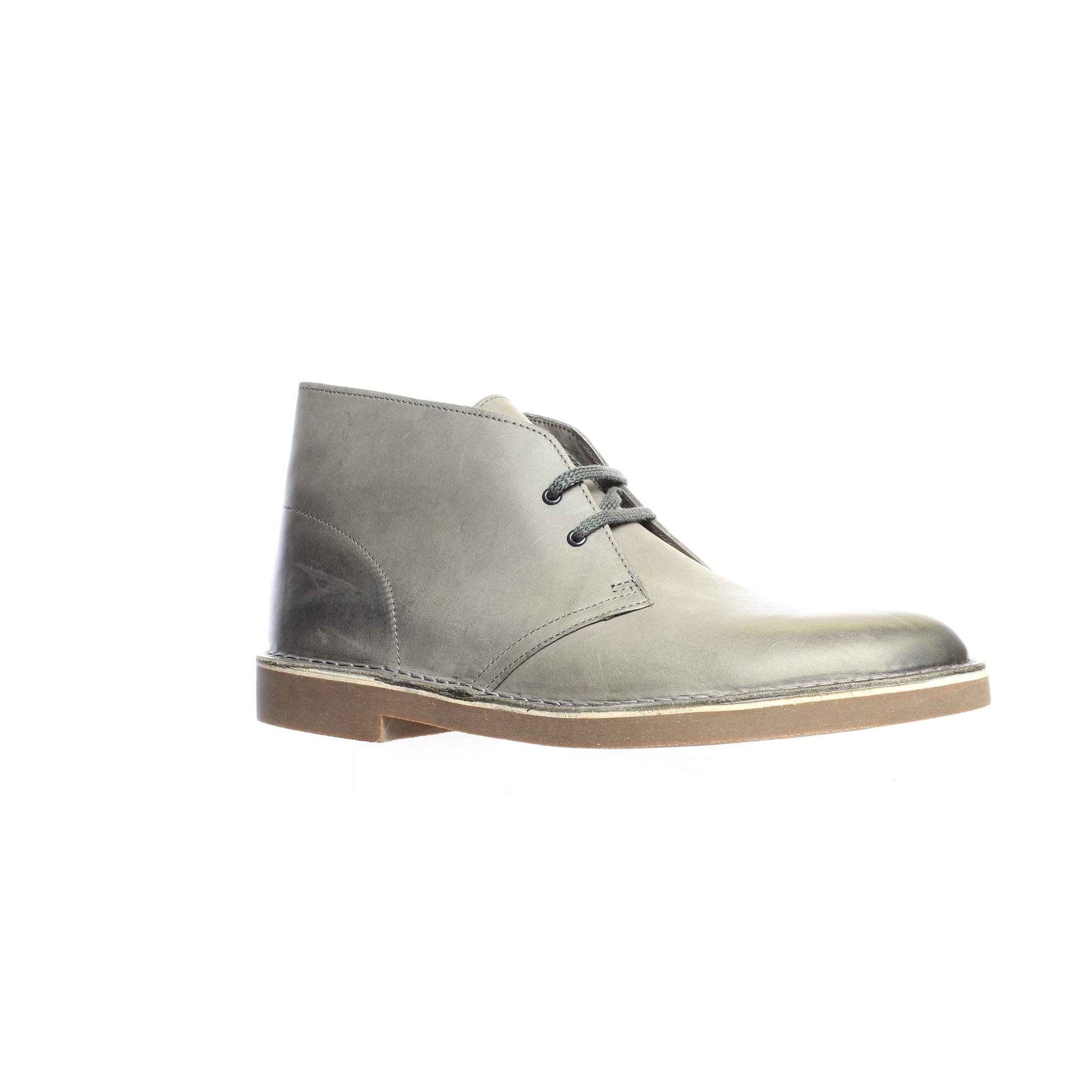 Shop Clarks Mens Bushacre 2 Grey Leather Ankle Boots Size 11 Overstock 31575671