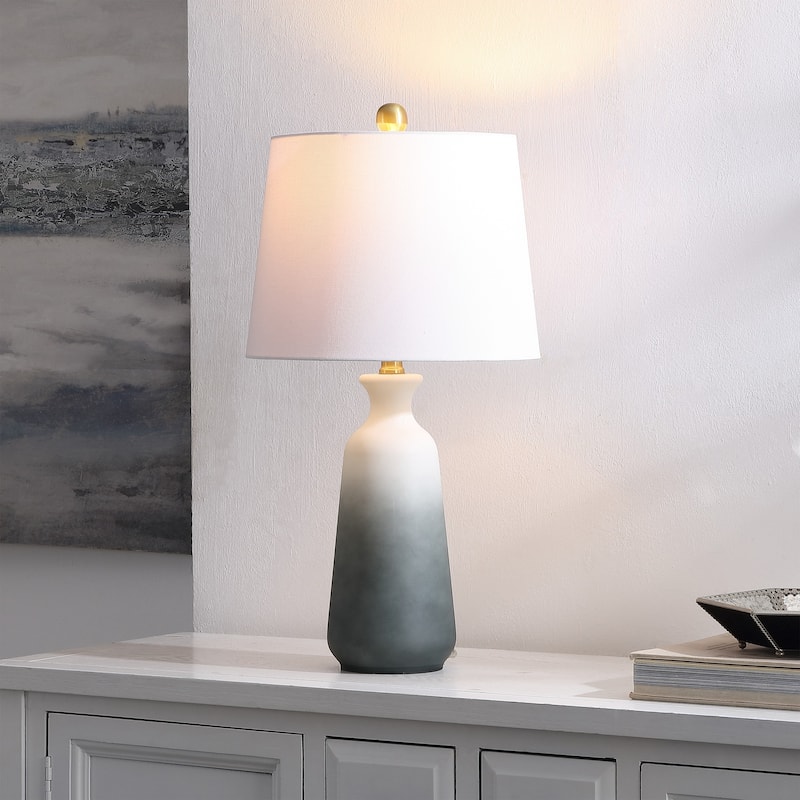 SAFAVIEH Lighting Fethiye 23-inch White/ Blue LED Table Lamp - 12" W x 12" L x 23" H - 12Wx12Dx23H
