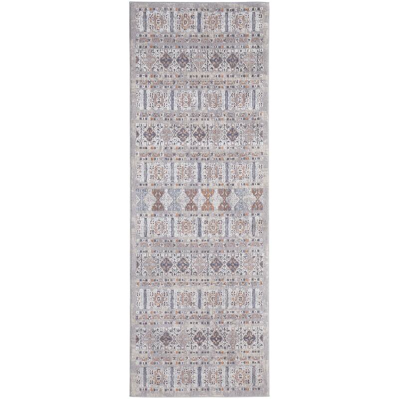 Edwardo Southwestern Tribal Orange/Gray Area Rug