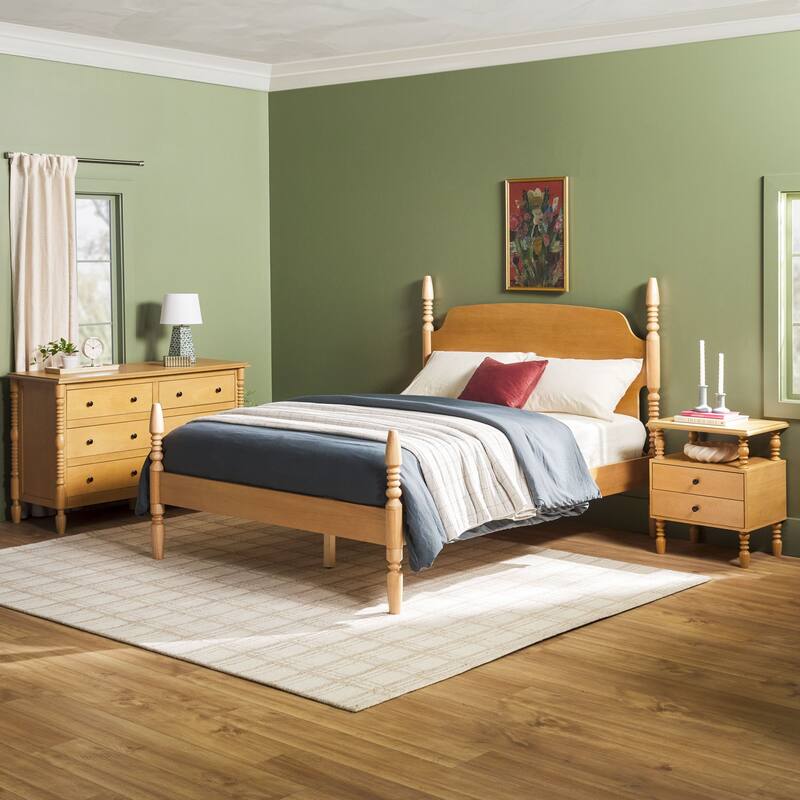 Walker Edison Queen Bed with Dresser and 2-Drawer Nightstand Bedroom Set