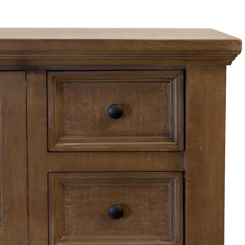 StyleCraft Mailroom 6-Drawer, 2-Door Post Dresser - Brown