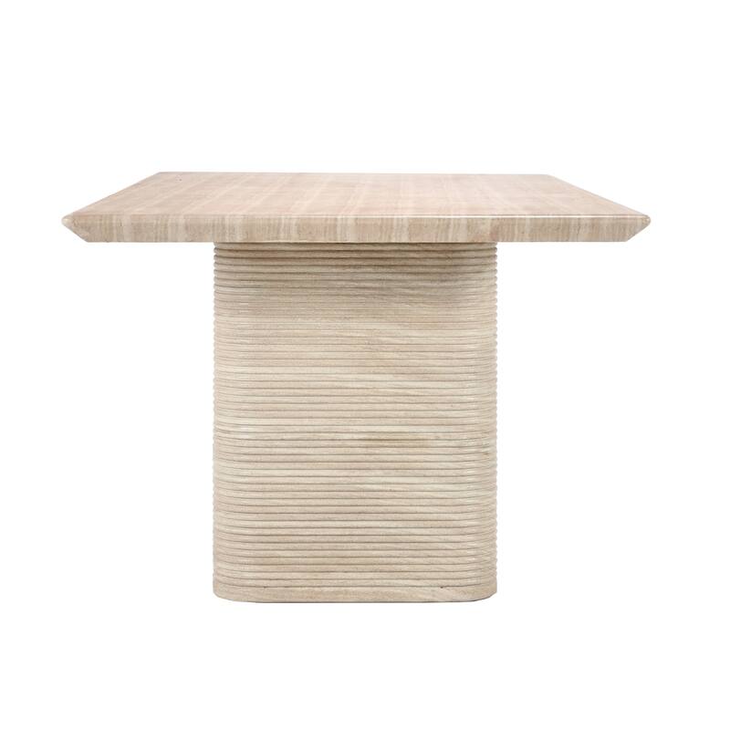 Classic Home Aiden 87" Outdoor Dining Table in Beige