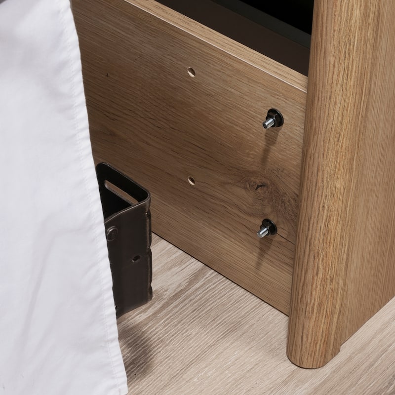 Engineered Wood Vintage Full/Queen Bookcase Headboard with Spacious Storage Cubby