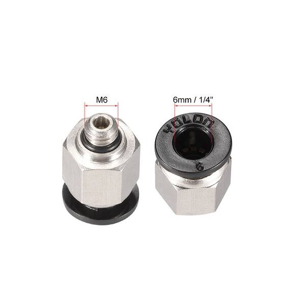 uxcell Straight Pneumatic Push to Quick Connect Fittings M5 Male X 4mm Tube OD Silver Tone White 6pcs
