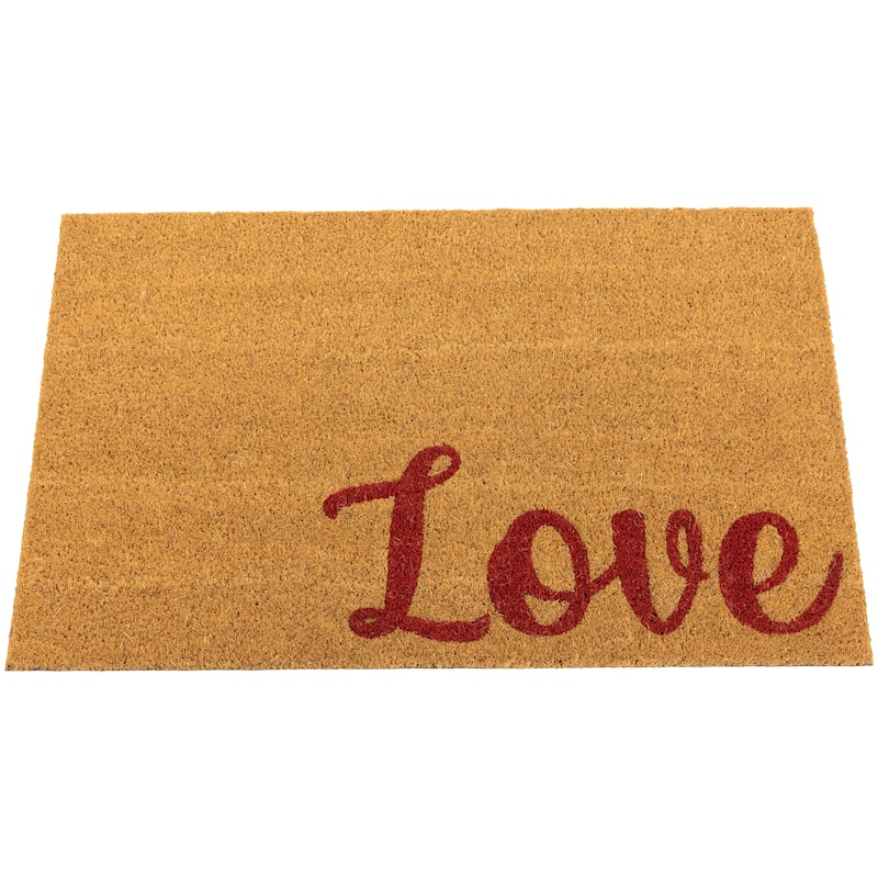 Natural Coir "Love" Outdoor Doormat 18" x 30"