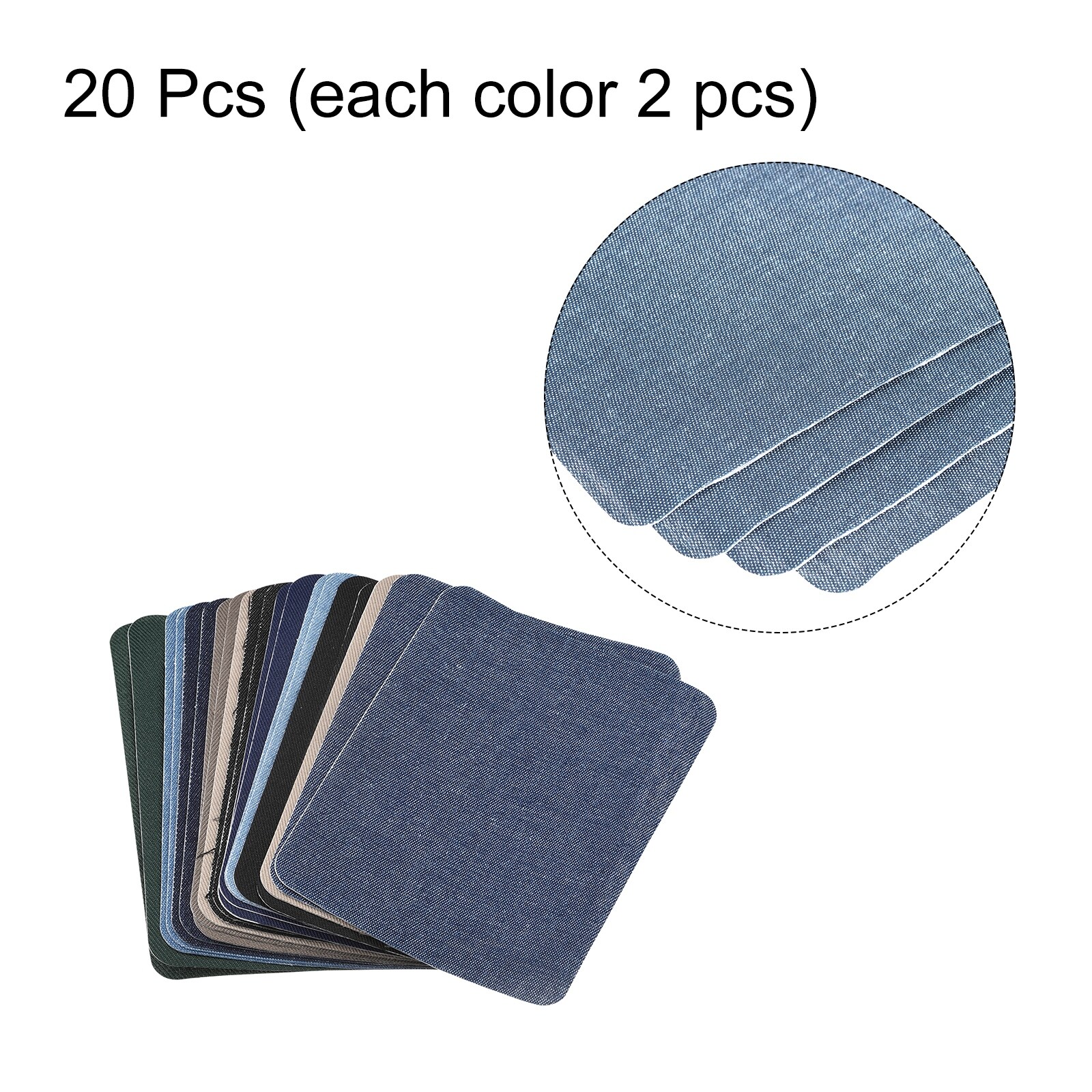 Fabric Patch Iron-on Patches 10 Colors 4.9x3.7 for Clothes Pack of 20 -  10 Colors - Bed Bath & Beyond - 36707796
