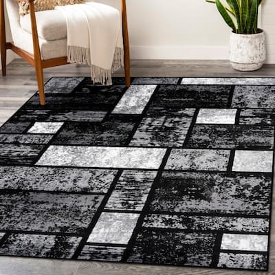 Luxe Weavers Geometric Squares Modern Area Rug - 5' x 7'