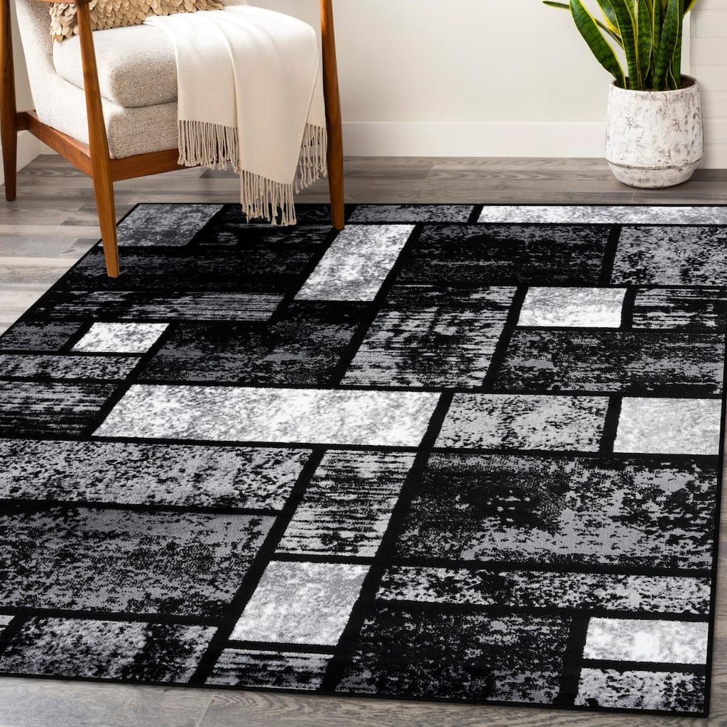 Luxe Weavers Geometric Squares Modern Area Rug - 8' x 10'