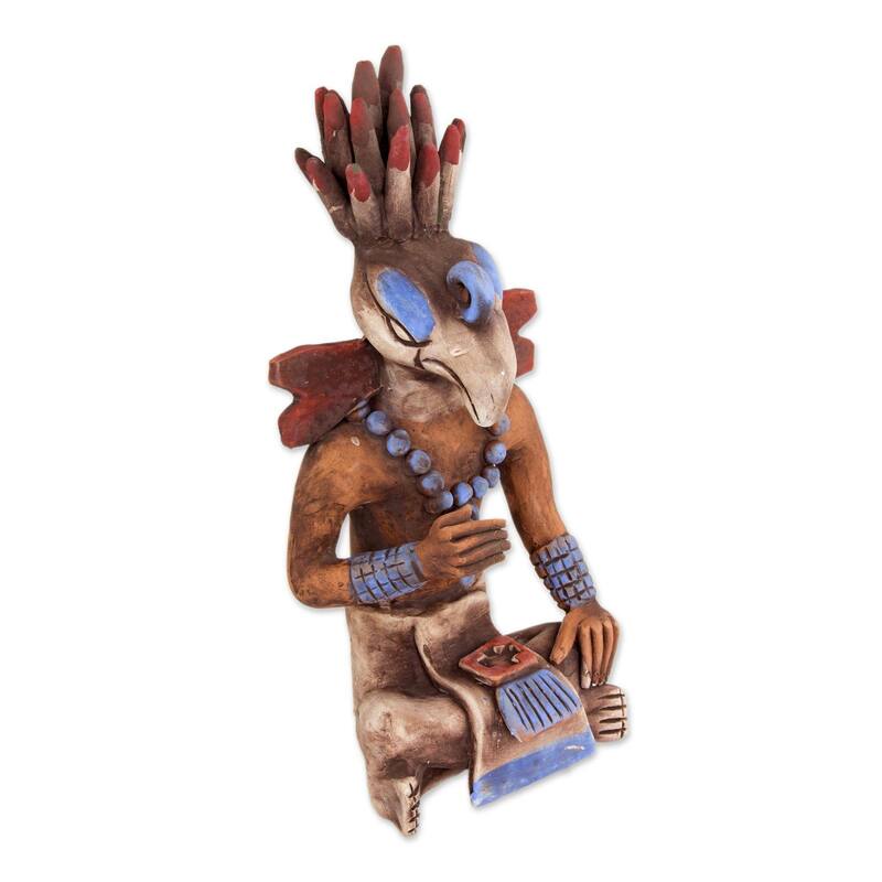 Handmade Maya Birdman from Palenque Ceramic sculpture (Mexico) - 44 x 25 x 25