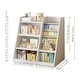 preview thumbnail 3 of 42, 4-Tier Kids Bookshelf with Storage Pockets,Toy Organizer Cabinet